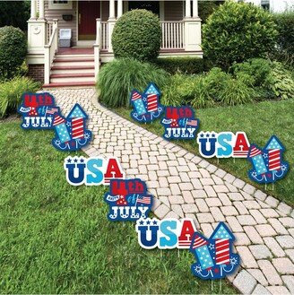 Big Dot Of Happiness Firecracker 4th of July - Lawn Decor - Outdoor Party Yard Decor - 10 Pc