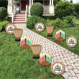 Big Dot Of Happiness Happy Kwanzaa - Kinara & Drum Lawn Decor - Outdoor Party Yard Decor - 10 Piece