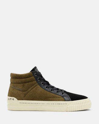 Maverick Leather High Top Sneakers - Khaki/black