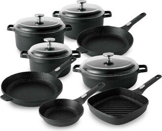 GEM 12Pc Nonstick Cookware Set, Black