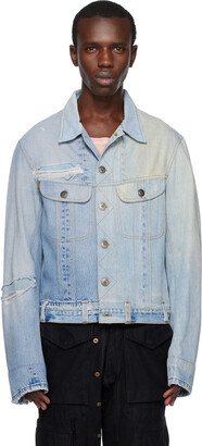 Blue Distressed Trucker Denim Jacket