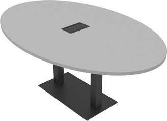 Skutchi Designs, Inc. 4 Person Oval Conference Table Metal Base Data And Electric Module