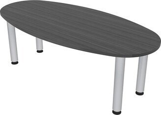 Skutchi Designs, Inc. 6 Person Oval Boat Shaped Conference Table Silver Legs Power And Data