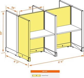 cubicles.com Cubicle Station 53H 4pack Cluster Powered
