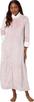 N by Natori Frosted Cashmere Fleece Zip Robe (Nude Blush) Women's Robe