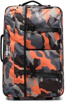 Camouflage-Print Luggage Bag