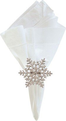 Silver Snowflake Napkin Ring Set of 6