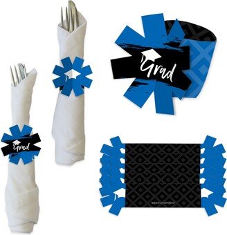 Big Dot Of Happiness Blue Grad Best is Yet to Come Graduation Party Paper Holder Napkin Rings 24 Ct