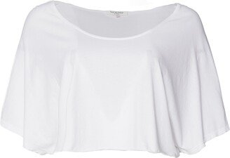 Noend Denim Slouch Wide Scoop Neck Cropped Tee - White