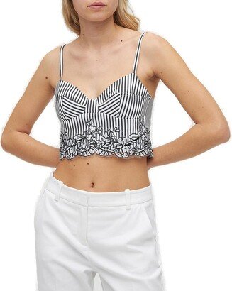 Ermanno Firenze Striped Cropped Top