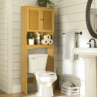 hommetree Bathroom Shelf Storage Cabinet Over the Toilet with Doors and Shelves