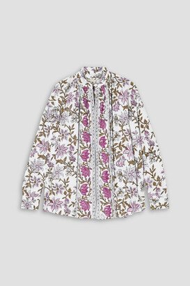 HANNAH Carina floral-print cotton-poplin wrap blouse
