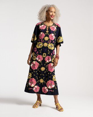 Dreamy Caftan African Daisy Print Navy Multi