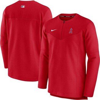 Men's Red Los Angeles Angels Authentic Collection Game Time Performance Half-Zip Top