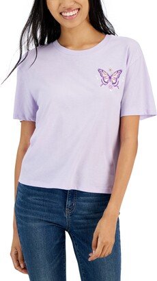 Juniors' Butterfly Happy Daze Graphic T-Shirt