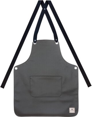 Yako&Co Minimalist Vegan Leather Apron, Black Barley