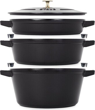 4-Piece Cast Iron Stackable Cookware Set