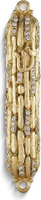 Curata Gold-Tone Bamboo Design with Crystals Mezuzah