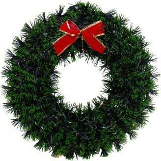 Northlight Pre- Lit Tinsel Artificial Christmas Wreath With a Bow With Clear Led Lights, 17