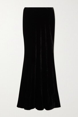 Velvet Maxi Skirt - Black