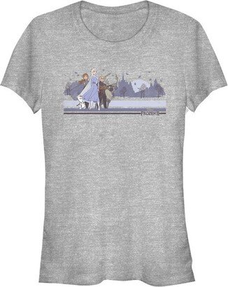 Junior's Frozen 2 Winter Travelers T-Shirt - Athletic Heather - Large