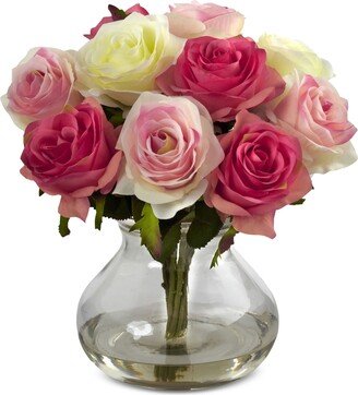 Pink Rose Arrangement with Vase