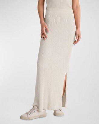 Georgie Rib-Knit Maxi Column Skirt