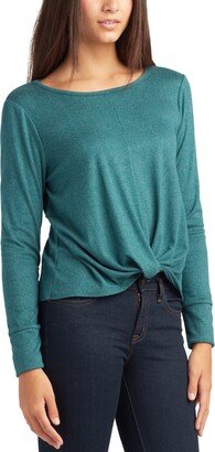 Juniors' Boat-Neck Twist-Hem Sweater