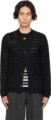 Black Y-Neck Cardigan