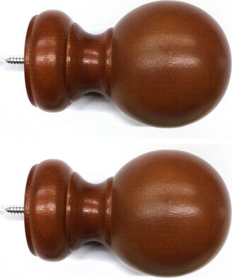 Pair/For 1 3/8 Inch Rod Drapery Wood Finial For 3/8