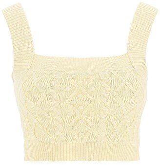 Dune Cable-Knit Cropped Top