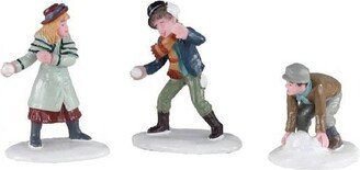 Lemax Snowball Skirmish Set Of 3 #02942 Caddington Christmas Village Figurines 2020 New Retail Packaging