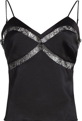 Silk Lace-Paneled Camisole