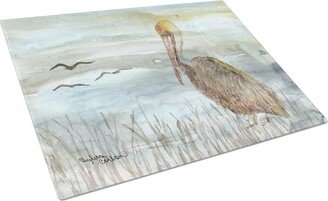 SC2009LCB Brown Pelican Watercolor Glass Cutting Board