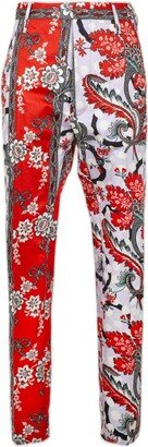 Flower Printed Straight-Leg Pants