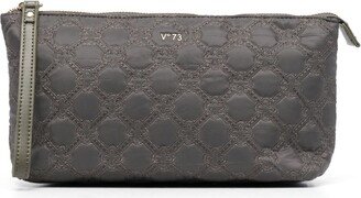 V°73 Logo-Plaque Embroidered Make-Up Bag