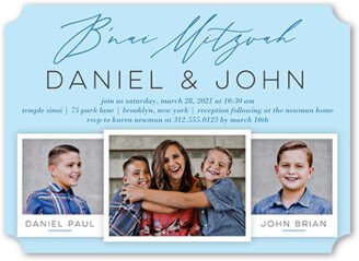 Bar/Bat Mitzvah Invitations: Brilliant Snapshot Bar Mitzvah Invitation, Blue, 5X7, Matte, Signature Smooth Cardstock, Ticket