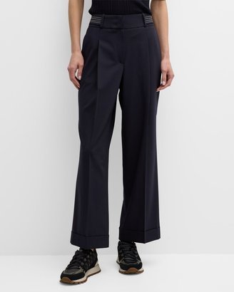 Pleated High-Rise Cropped Pants