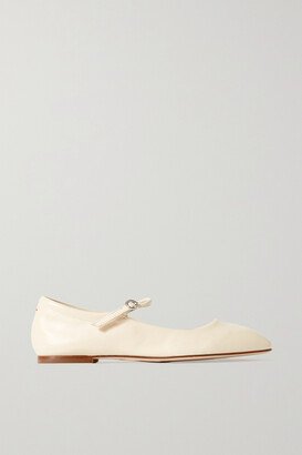 Uma Leather Mary Jane Ballet Flats - Cream