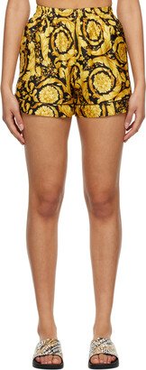 Black & Gold Barocco Pyjama Shorts