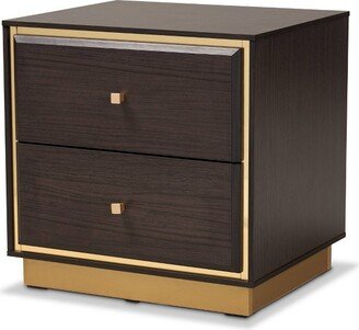 Cormac Wood and Metal 2 Drawer Nightstand