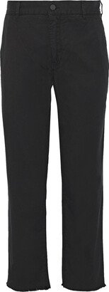 Arrow cropped cotton-blend twill straight-leg pants