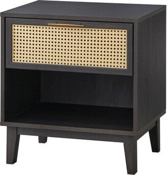 Andros Night Stand with Faux Cane Drawer Front - Buylateral