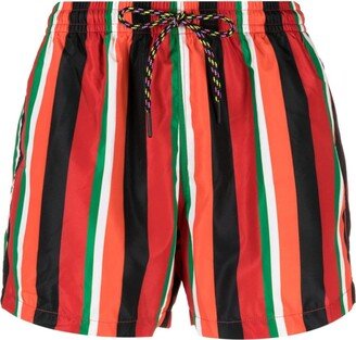 Vertical-Striped Swimming Shorts