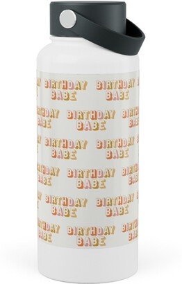 Photo Water Bottles: Birthday Babe - Cute Retro Letters - Neutral Stainless Steel Wide Mouth Water Bottle, 30Oz, Wide Mouth, Yellow