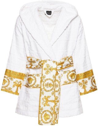 Short cotton bathrobe