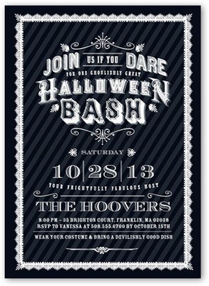 Halloween Invitations: Ghoulish Gala Halloween Invitation, Black, Standard Smooth Cardstock, Square