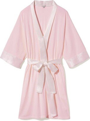 Shala Rib Knit Camono Robe In Blush