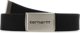 Black Fabric Clip Belt Chrome