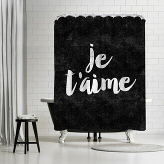 71 x 74 Shower Curtain, Je Taime by Motivated Type